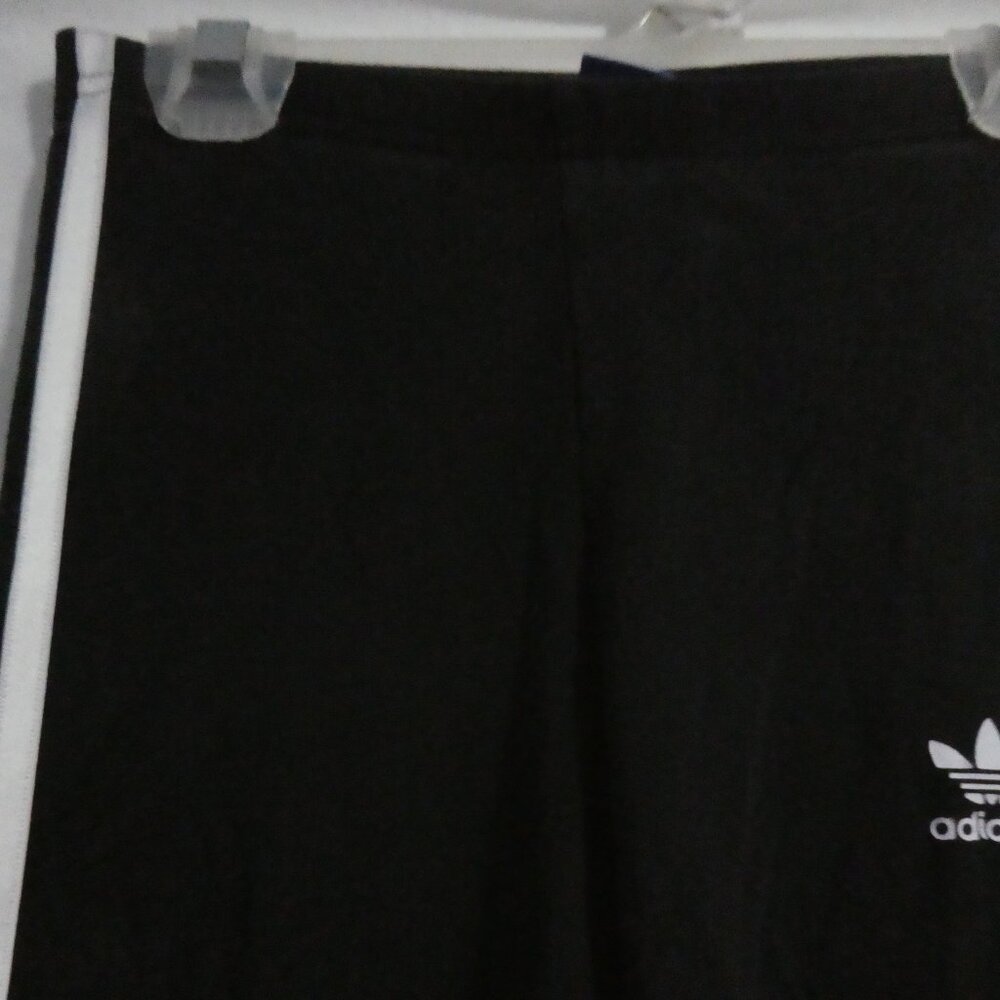 ADIDAS | kids 11 - 12 years - medium | Black Exercise Leggings | White Stripes - Picture 4 of 16